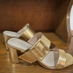 Chinese Laundry Gold Heeled Sandals-Never Worn